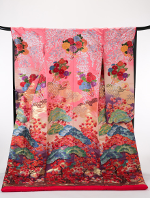 色打掛 ピンク花柄